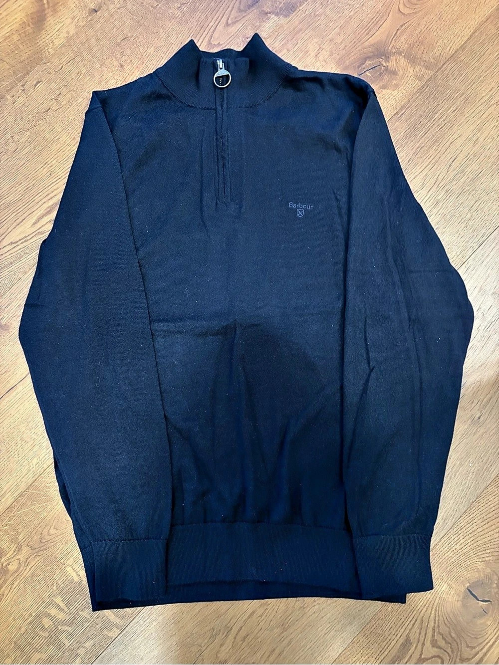 Barbour XL Cotton Quarter Zip Men’s Sweater in Navy